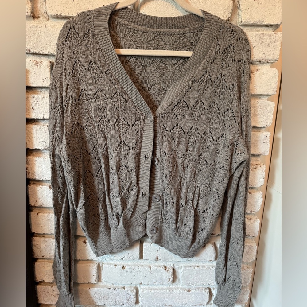 Women's Gray Knit Cardigan